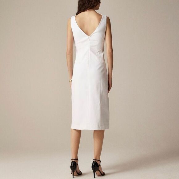J. Crew Corset midi dress in stretch twill in White Size 10 NWT CI668 - Picture 3 of 12
